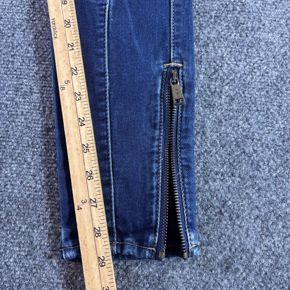 Polo Ralph Lauren Skinny Jeans Womens 28 Blue Moto Ankle Zip Biker Mid Rise - Picture 9 of 9